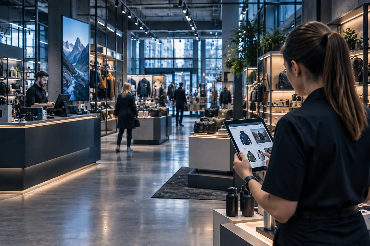 Nowoczesny sklep omnichannel łączący sprzedaż stacjonarną i e-commerce.